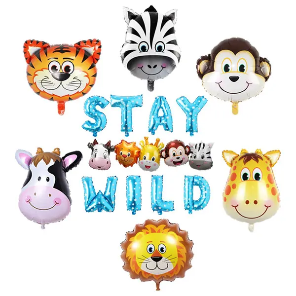 Фото Надувной баннер из фольги «Stay Wild», новинка, детский подарок, украшение для детской комнаты, товары для дня рождения, аксессуары для вечерние НКИ №3