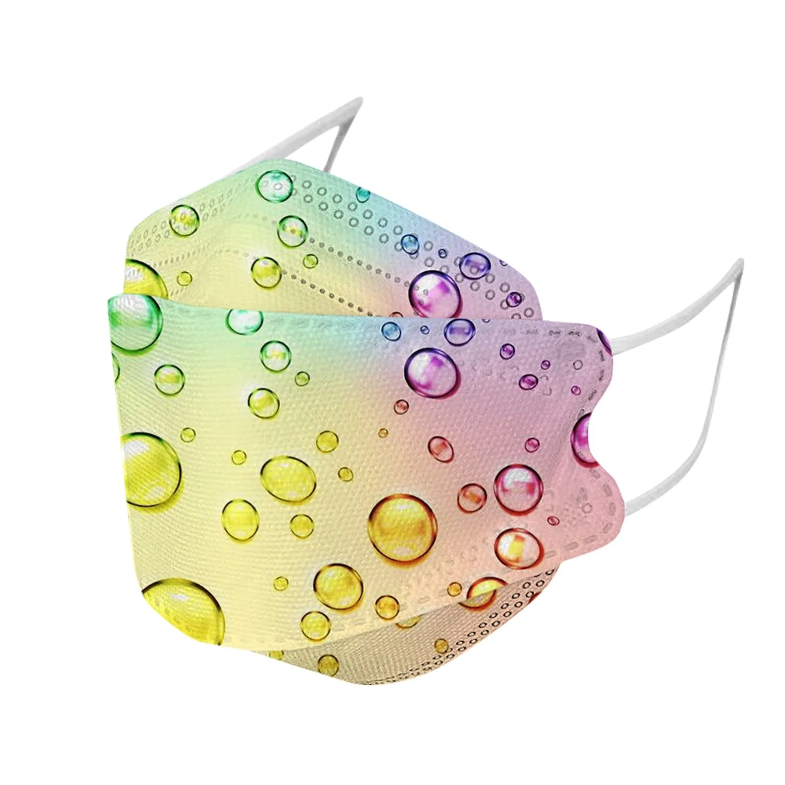 

10PCS Adult's Women Foot Printed 5-layer Reusable Outrdoor Protective Fish Mouth Face Mask Halloween Cosplay Dress Mask Masque