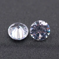 50pcs 4 6 8mm 5a round single through hole colorful cubic zirconia stone bead sewing handicraft decorations gem