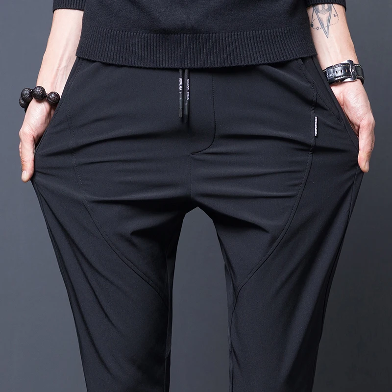 Брюки мужские модные облегающие спортивные брюки эластичные весенние