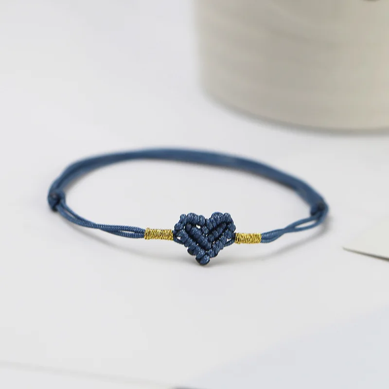 

Charming Love Heart Couple Friend Bracelets for Men Women Heart Red Rope Woven Bracelet Jewelry Valentines Christmas Gift