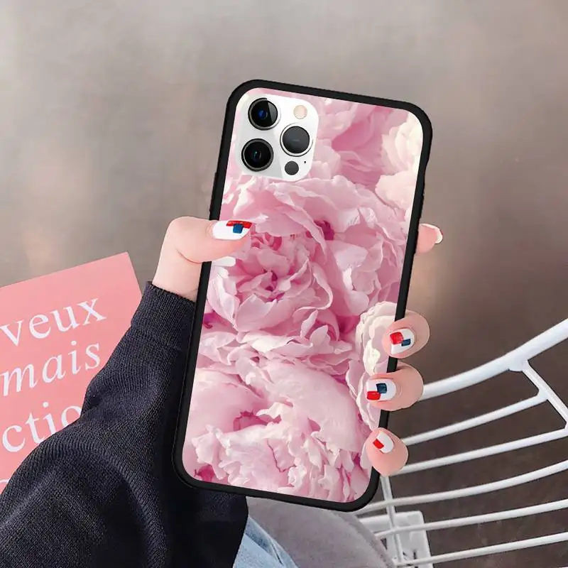 

Peony Flower Phone Case For Iphone 5 5S SE 6 6s 7 8 plus X Xr XS 11 12 Mini Pro Max Cover Fundas Coque