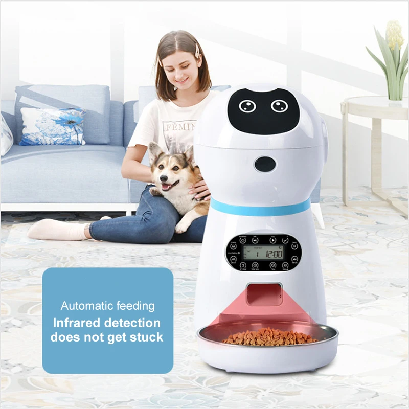 

Автоматическая кормушка для домашних животных, автоматическое устройство для кормления кошек и собак с интеллектуальным таймером и количе...