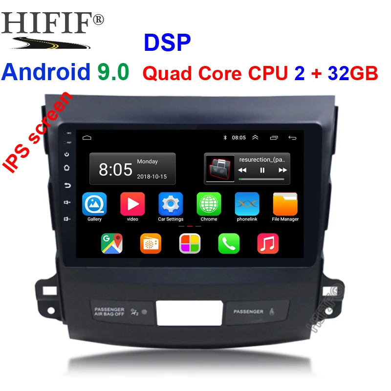 Автомобильный DVD мультимедийный плеер для Mitsubishi Outlander XL 2005- 2din Android 9,0 радио магнитофон навигация gps