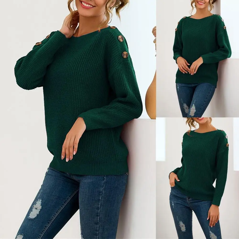 Свитер Зима 2019 Повседневный Стильный пуловер Плюс размер женское трикотажное