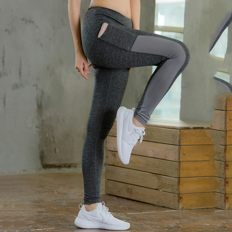 Женские леггинсы с карманами EC.MS тренировочные брюки со средней высокой талией