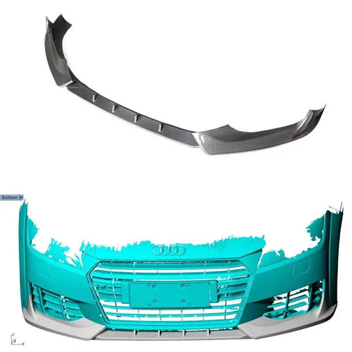 

Подходит для Mk3 15-18 Audi Модифицированная губа Tt Обычная трехсекционная углеродная волоконная Передняя Лопата