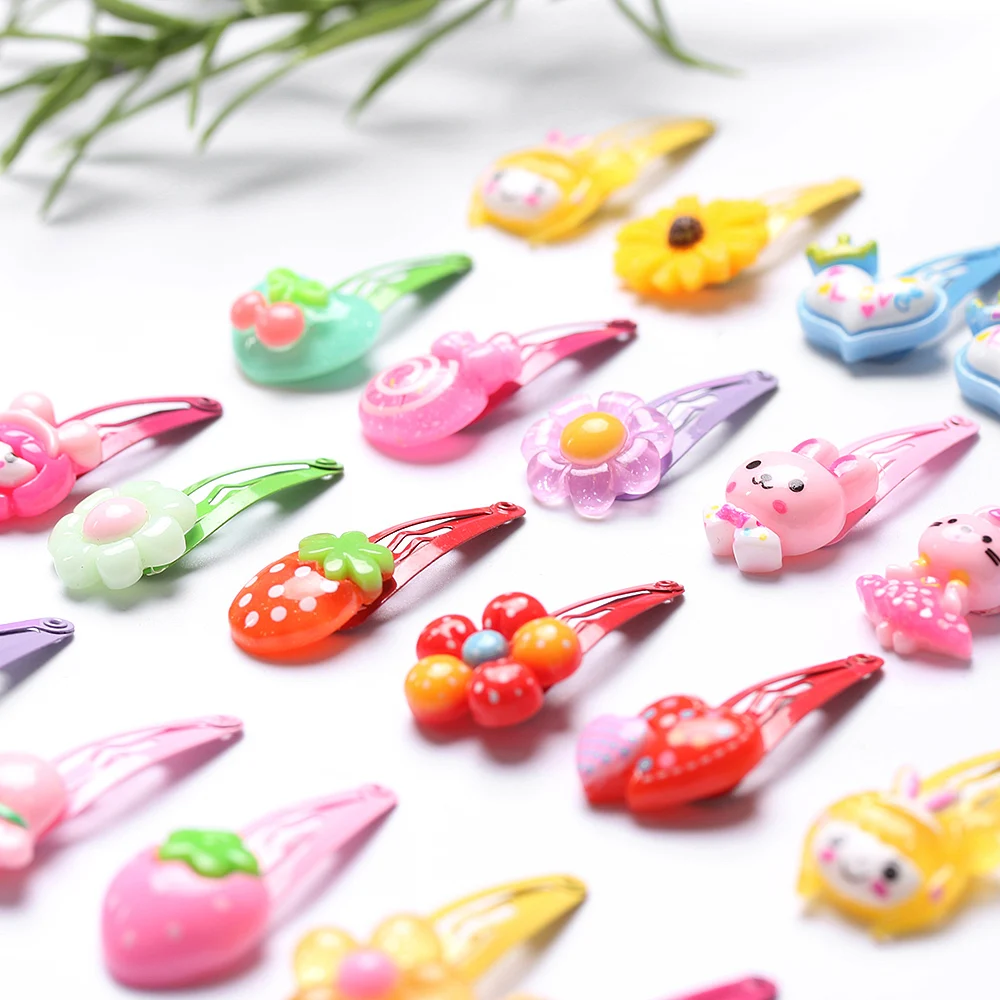 

20pcs Girls Cute Headwear Hairpins Heart Bow Flower Animal Barrettes Slid Clip Colorful Sweet Kids Baby Fashion Hair Accessories