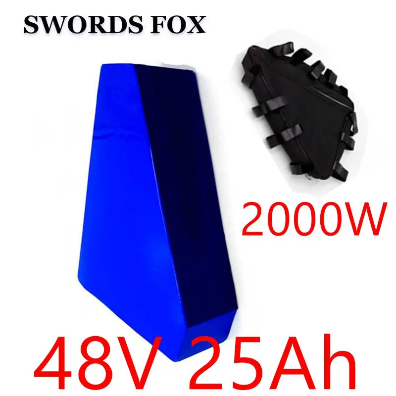 Треугольная литий ионная батарея SWORDS FOX бесплатная доставка 48 В 1500 Вт 2000 для