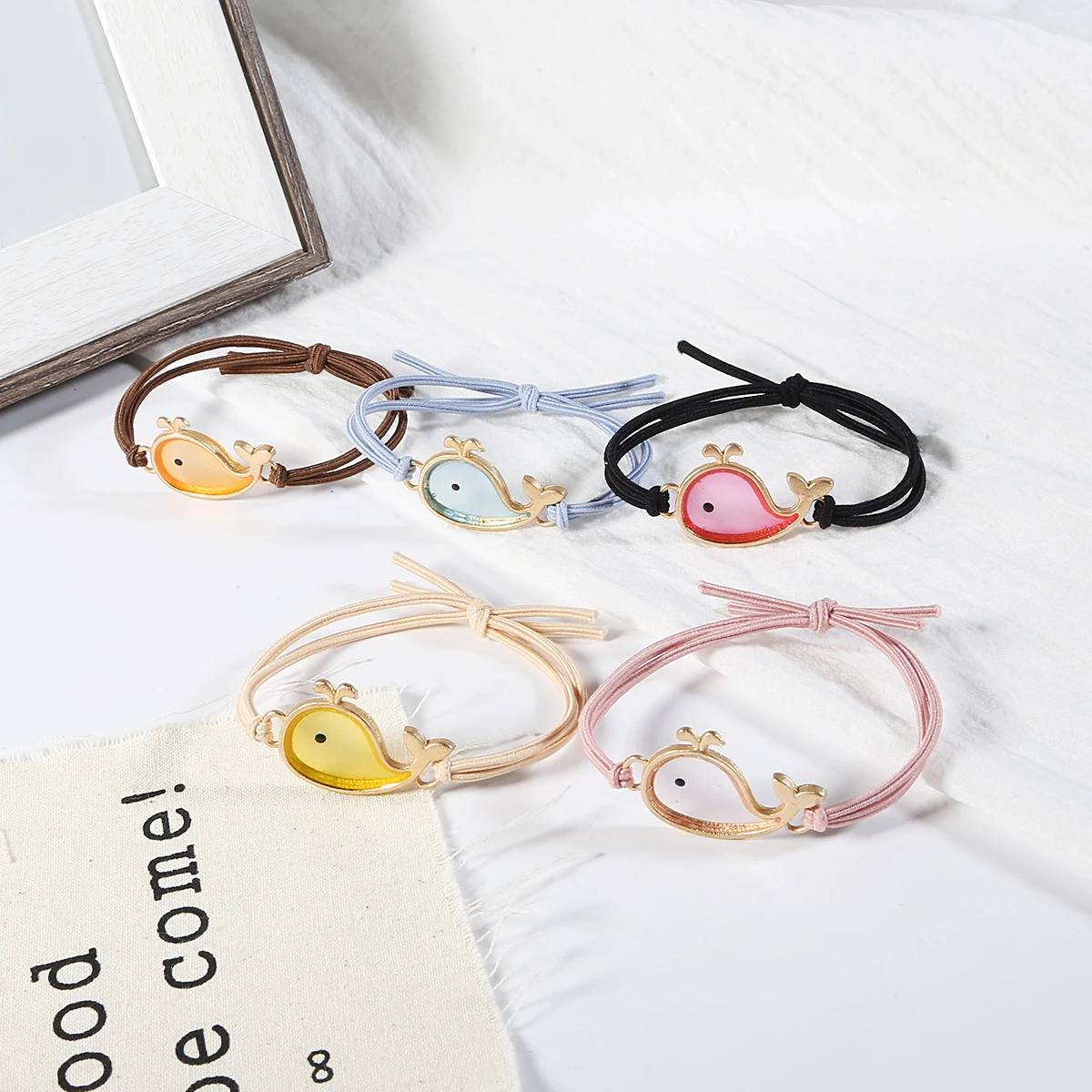Корейские кольцевые канаты для волос с китами браслеты двойного назначения