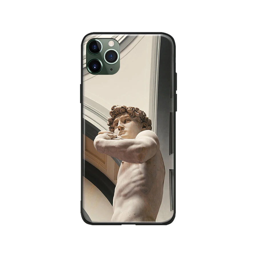 spoof personality statue sculpture funny art soft silicone phone case cover shell for iphone 6 6s 7 8 plus x xr xs 11 pro max free global shipping