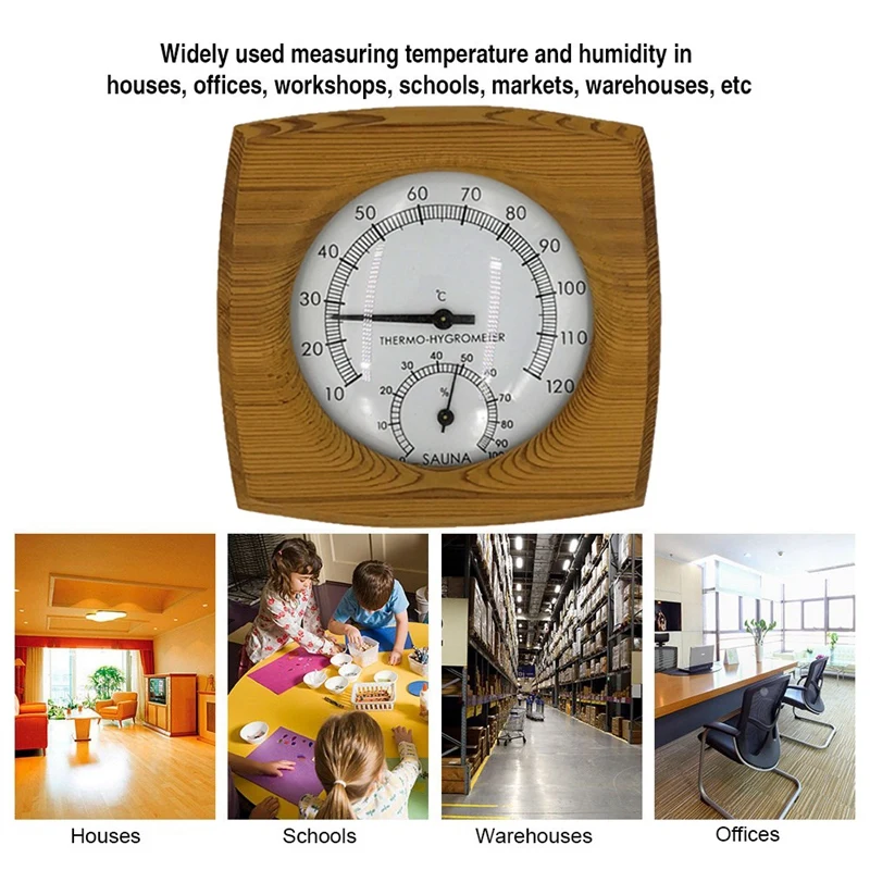 

Sauna Hygrothermograph Thermometer Hygrometer Sauna Room Part for House Offices Workshops Schools Market Warehouses