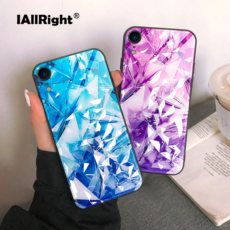 SUEF 3D Diamond Design For iPhone XR Case Hard PC+Soft TPU Phone Bags Cases Fundas Anti-knock Capa |