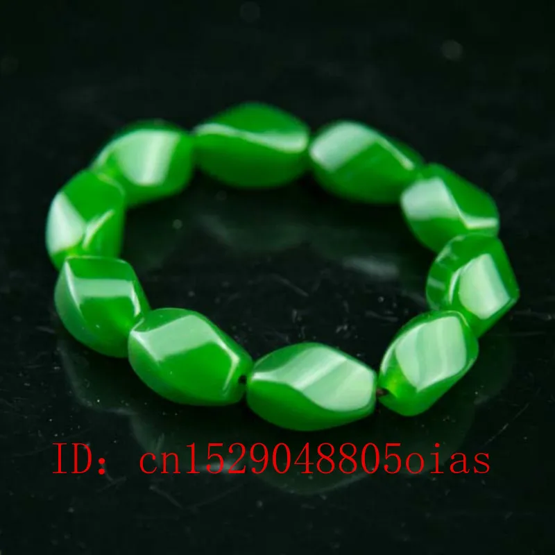 Натуральный зеленый китайский Jade Jasper бисер эластичный браслет Модный Шарм