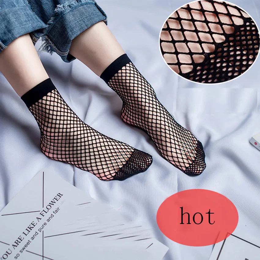

Socks Women Sexy Lace Fishnet Net Plain Top-Ankle Short Socks Stylish Femme Net Sock Fishnet Socks Ladies Mesh Sox Socks