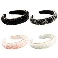 hair bands velvet jewelry crystal embellished headband rhinestone edge sponge hair hoop