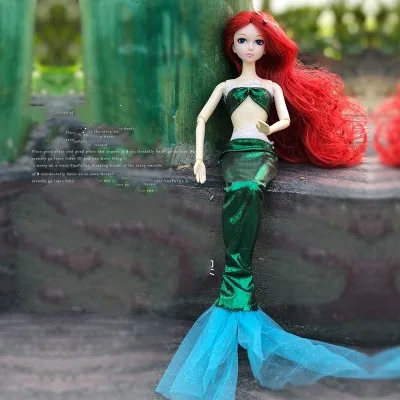 

1/6 12'' 14 Joints Doll with Long Hair & Fish Tail Suit Dress / Baby Toy Doll for Doll Girls Birthday