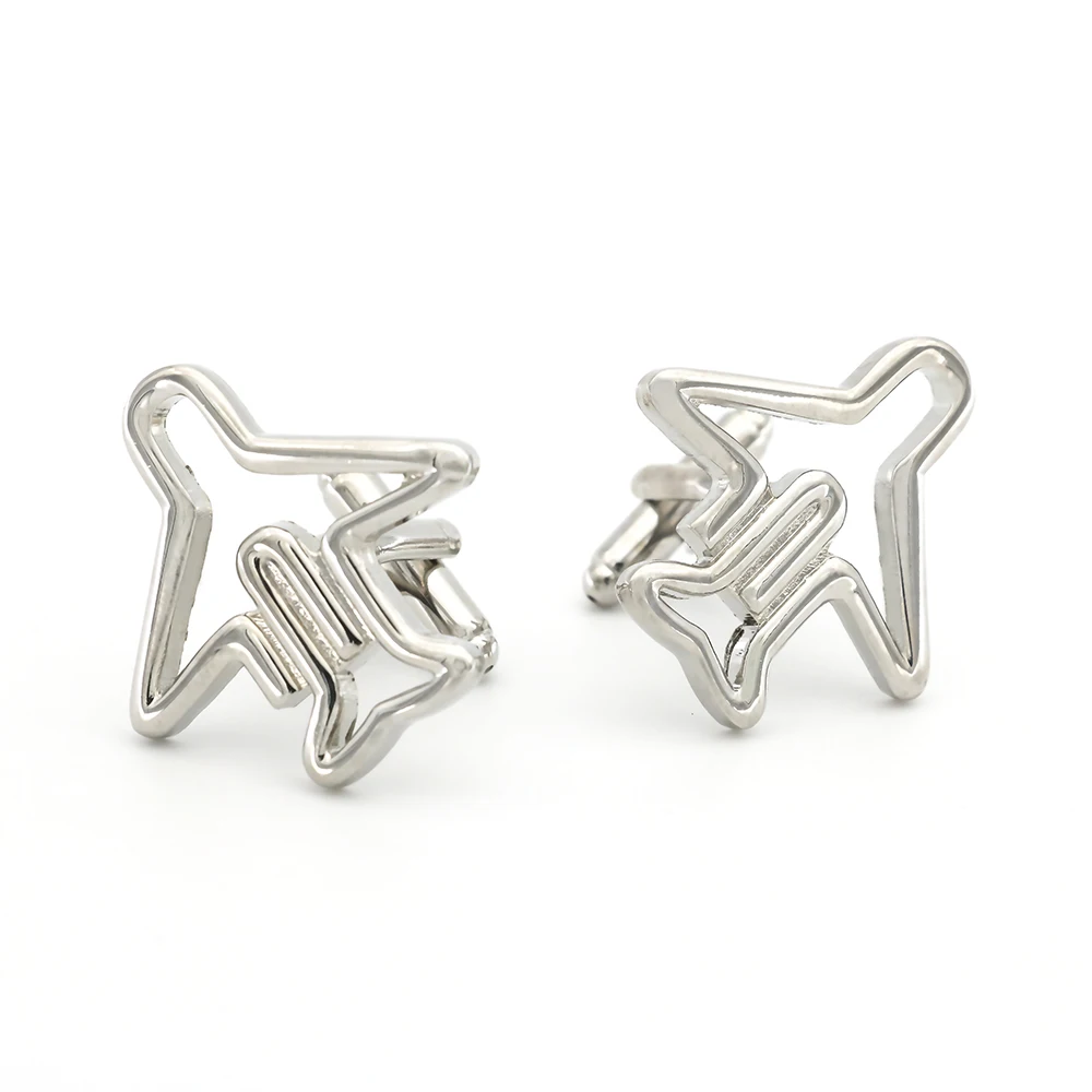 Бесплатная доставка мужские запонки модель самолета дизайн серебряный цвет