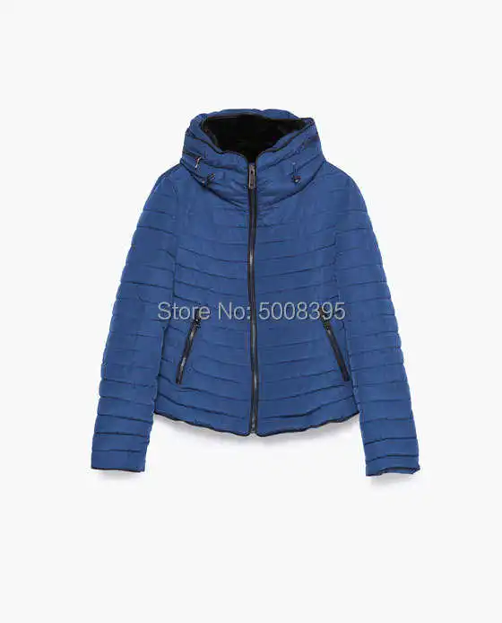

SALE !!!! Royal Blue Short Quilted Coat Faux Fur Collar Long SLeeves Fashion Coat