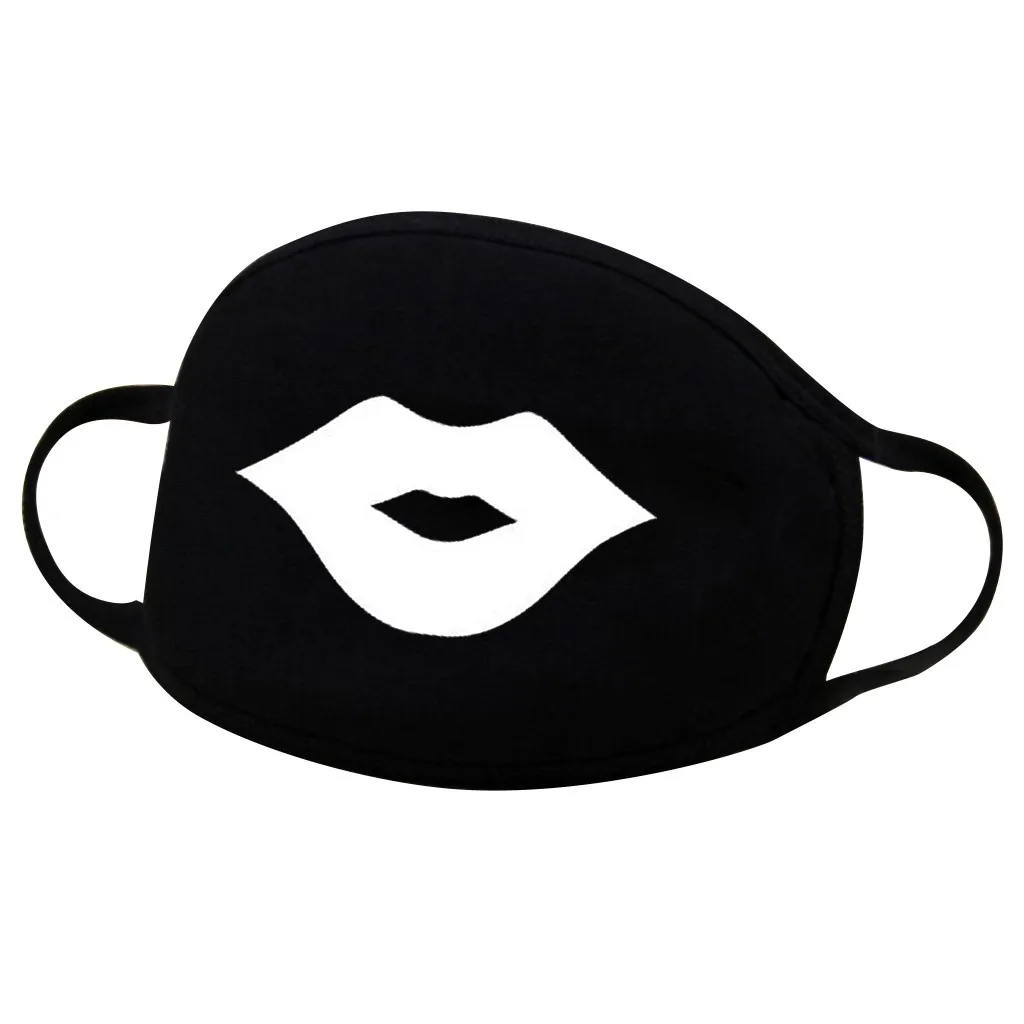 1 шт. модная черная маска для рта взрослых с принтом губ Пыленепроницаемая
