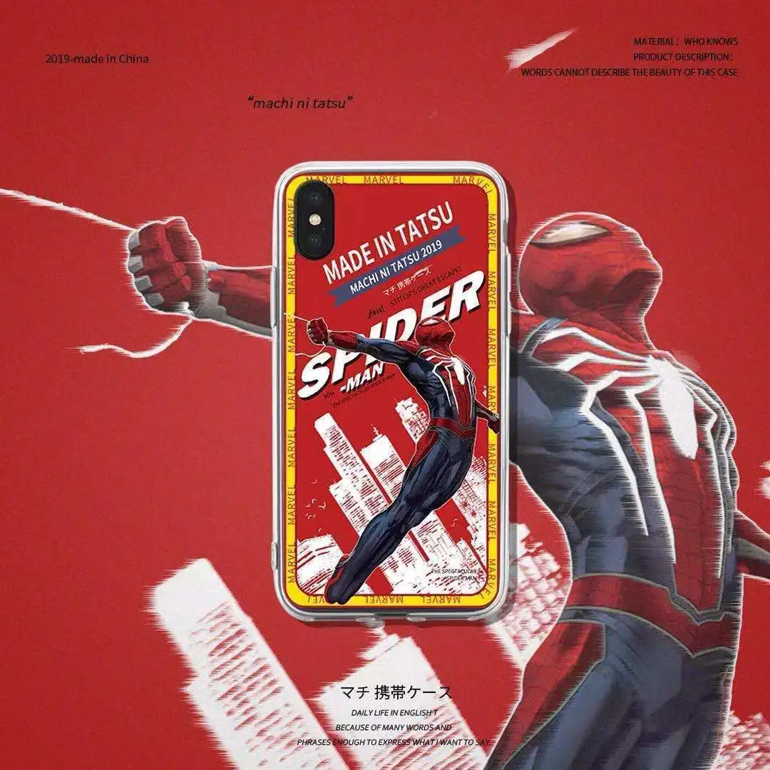 

Phone Cases For iPhone 12 11 Pro X XS Max XR 6 6S 7 8 Plus 5 SE 2020 Mini Silicone Soft Cover MARVEL spiderman
