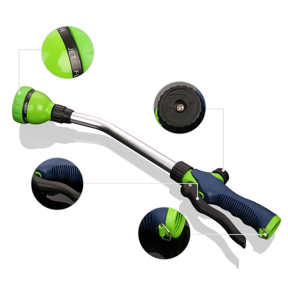 

Multifunctional Long Handle Spray Gun 8 Water Outlet Patterns Spraying Irrigation Tool Satisfy for Watering Plant Car Washing