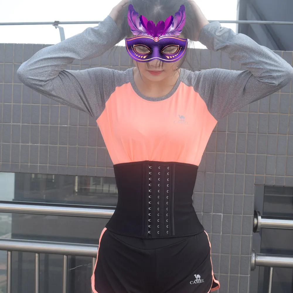 22cm/24cm Short 3 Layers Latex Waist Trainer Corset 9 Steel Bones Shapewear Body Shapers Women Corset Slimming Belt Waist Shaper