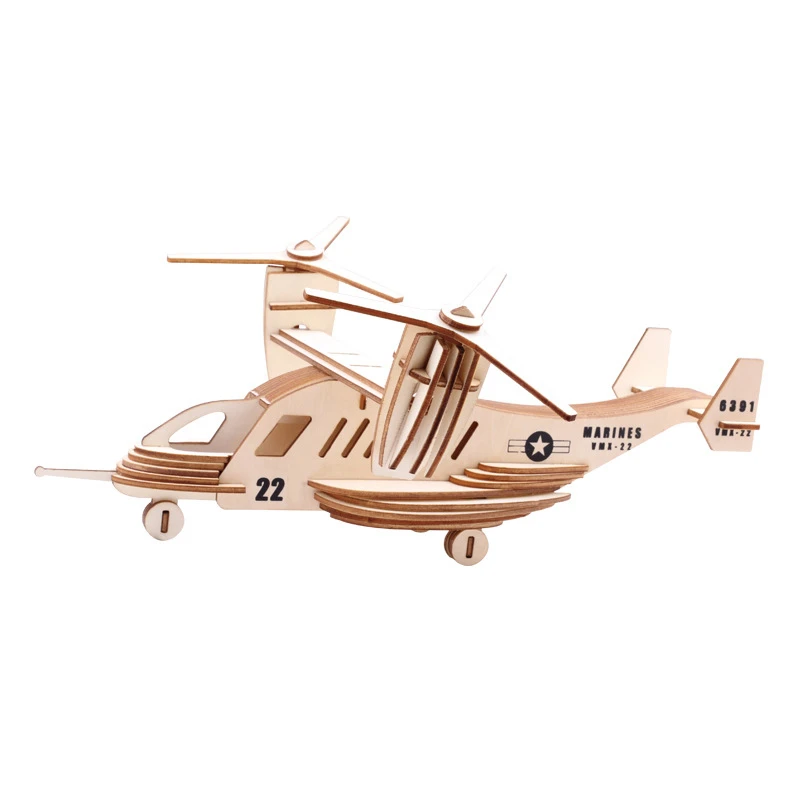 Laser cutting aircraft model wooden 3D three-dimensional puzzle toy | Игрушки и хобби