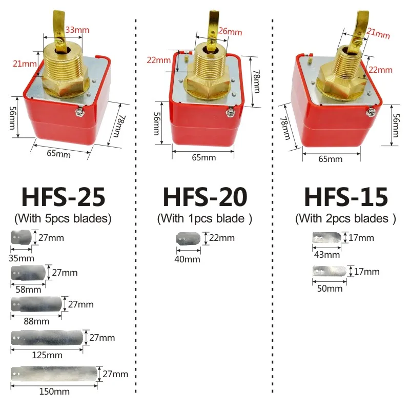 Переключатель датчика потока водяного насоса Paddle HFS-25 HFS-20 HFS-15 NPT 1 &quot1/2" 1/4