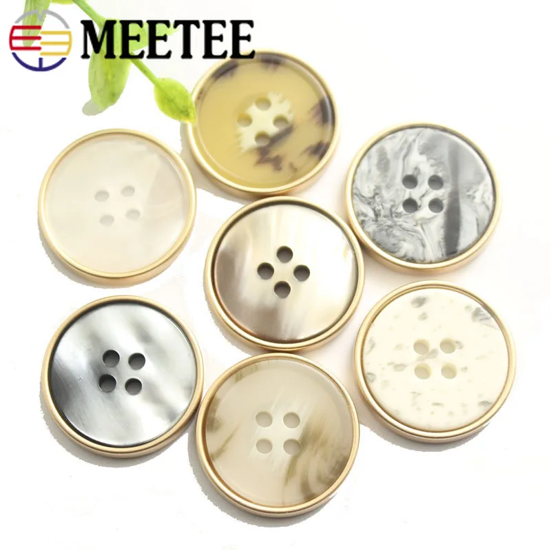 10 шт. Модный женский костюм с металлическими пуговицами из смолы декоративная