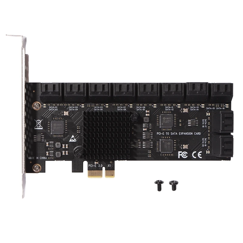 

Адаптер SA3112J PCIE, 20-портовый PCI-Express X1 на SATA 3,0 контроллер, плата расширения 6 Гбит/с, высокая скорость для майнинга ПК BTC