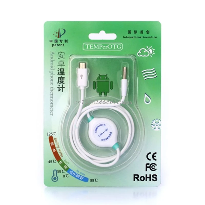 

8in1 Android Phone OTG Thermometer -50C-125C Data Logger Recorder for Ovulation Body Food Water New 2019