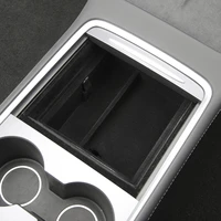 car storage box flocking console storage bag with paper towel sunglasses holder for tesla model 3y 2021