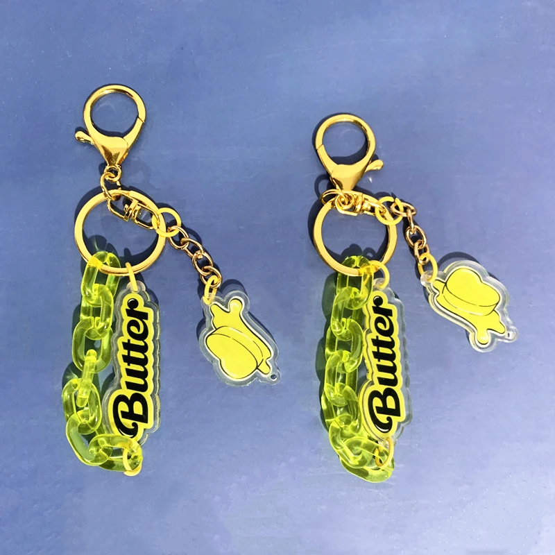 

Kpop Idol Weverse Bangtan Boys Butter Keyring Acrylic Keychain Accessories Key Ring Cute Pendant Keyring Gifts Wholesale