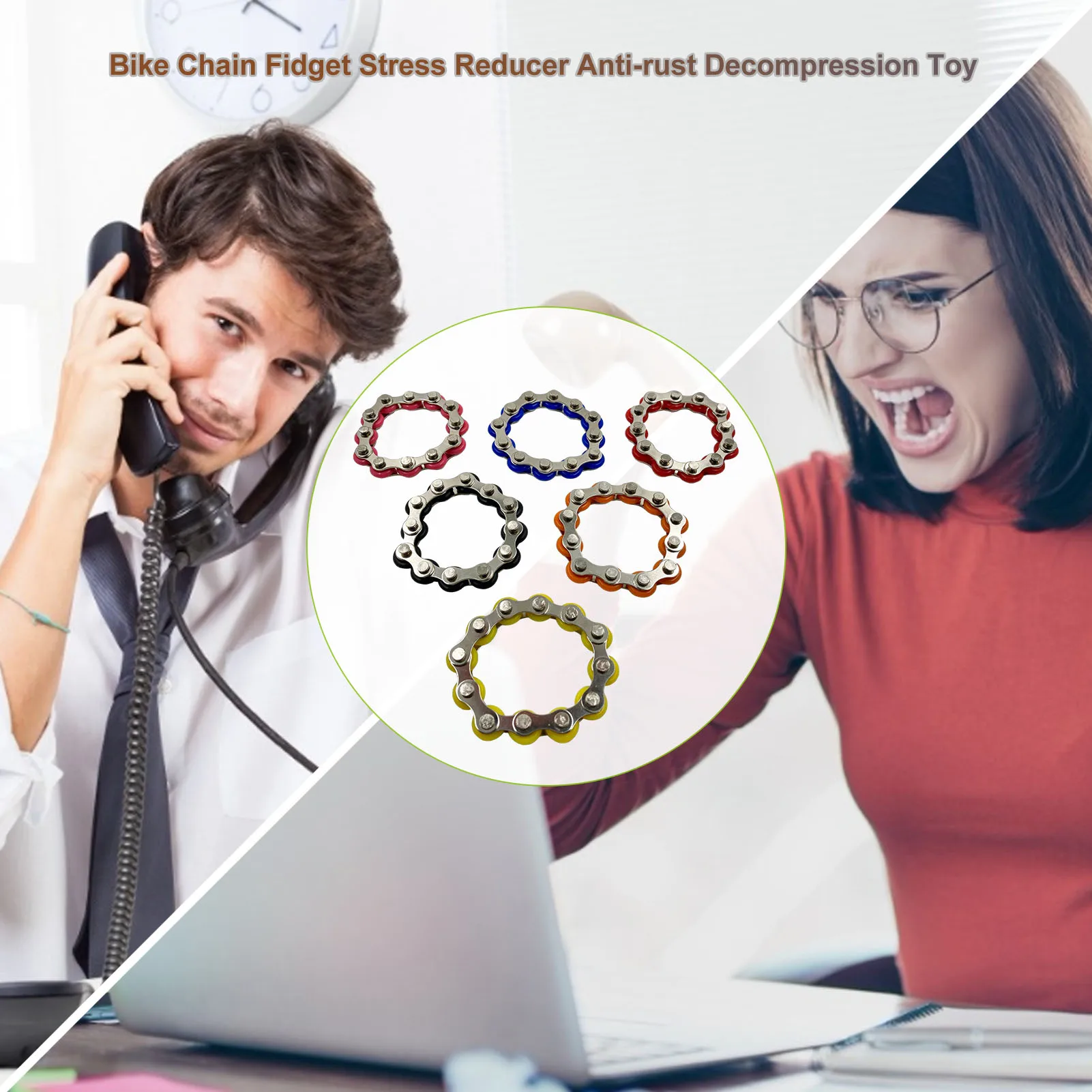 

Bike Chain Fidget Spinner Bracelet Stress Relieve For Autism And ADHD Fidget Toy Bicycle Chain Buckle Key Ring Finger Toy