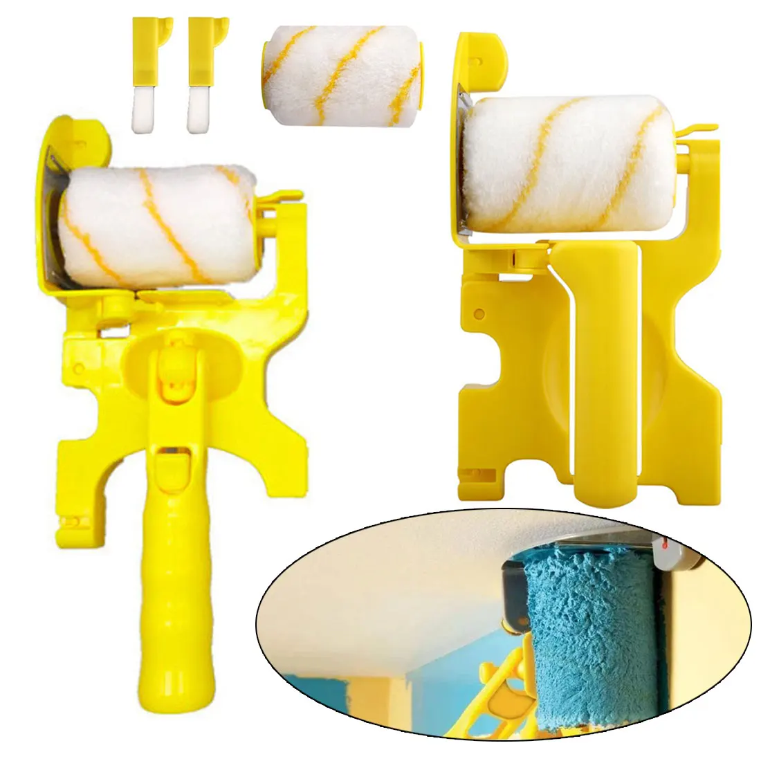 

Clean Professional Paint Edger with 2-Pack Replacement Rollers Brush Tool Multifunction for Home Room Wall Ceilings Paint Tool