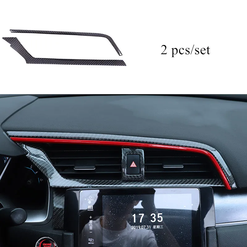 G Наклейки для салона автомобиля из углеродного волокна, Накладка для Honda Civic 10th Gen, автомобильные декоративные аксессуары - Название цвета: G