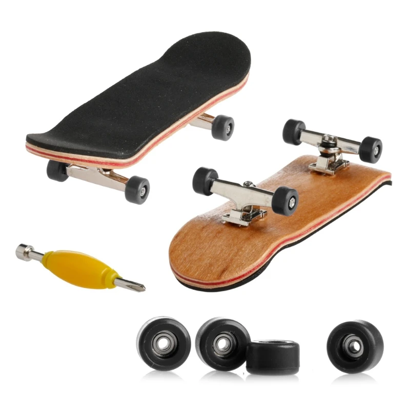 

1Set Wooden Deck Fingerboard Skateboard Sport Games Kids Gift Maple Wood Set New