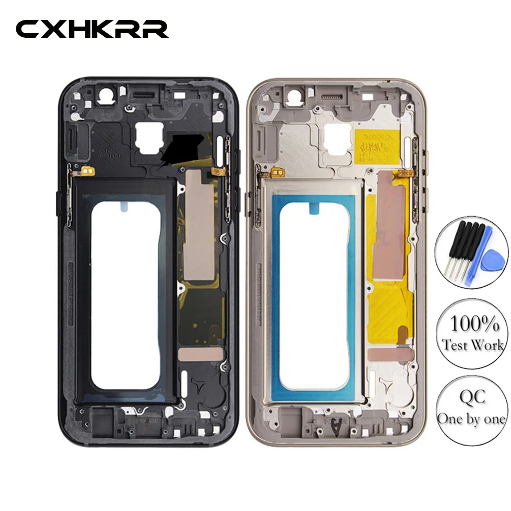 Средняя рамка ободок для Samsung A3 A5 A7 A520 A720 A320 версия корпус среднего шасси с кнопкой