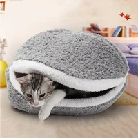 new hot warm pets bed house removable cute hamburger shaped cotton soft cat sleeping bag sofas mat winter puppy kennel nest