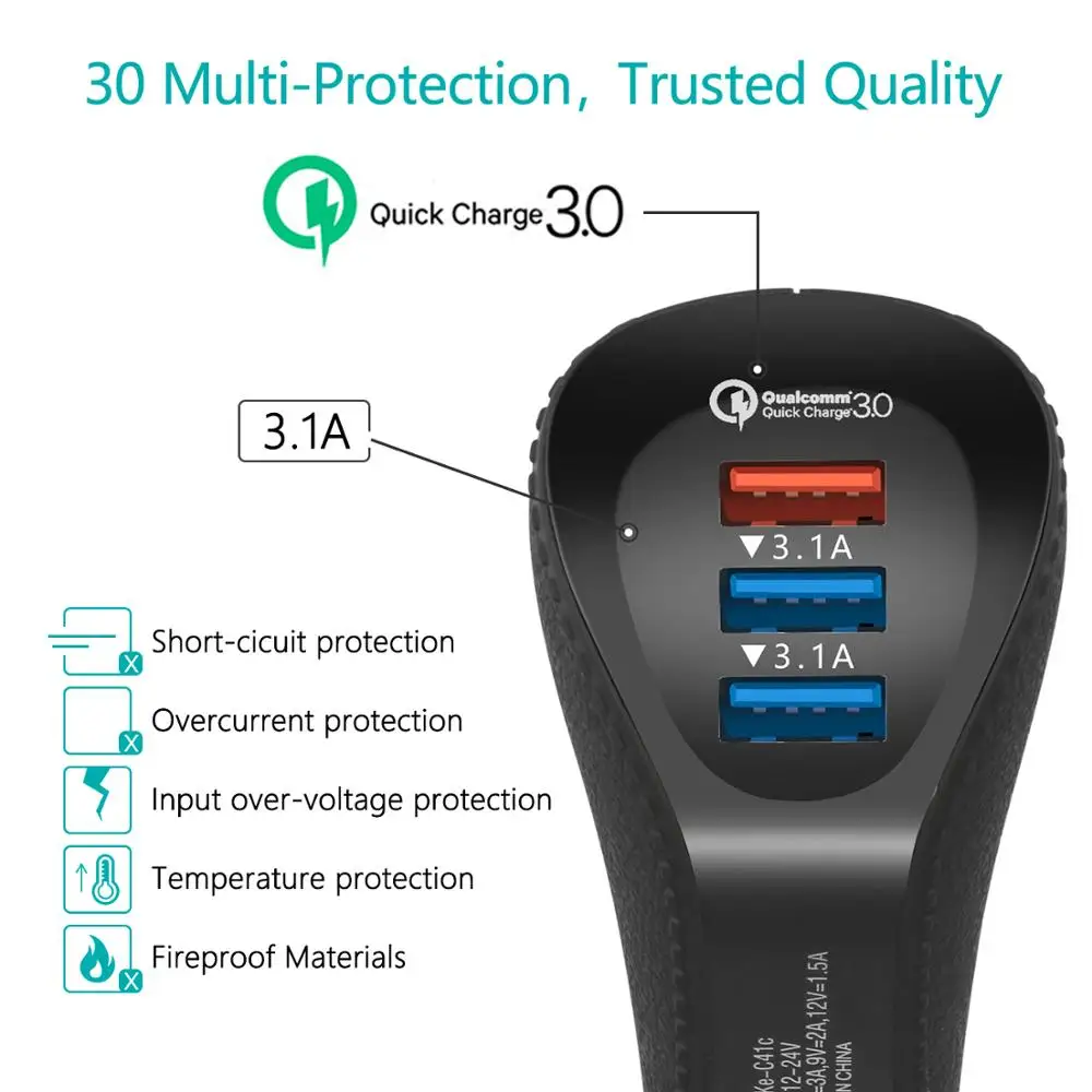 QC Quick Charge 3,0 Dual Car зарядное устройство адаптер автомобиль телефон для Xiaomi samsung iPhone X 8 7 4 5 6 быстрое зарядное устройство для телефона