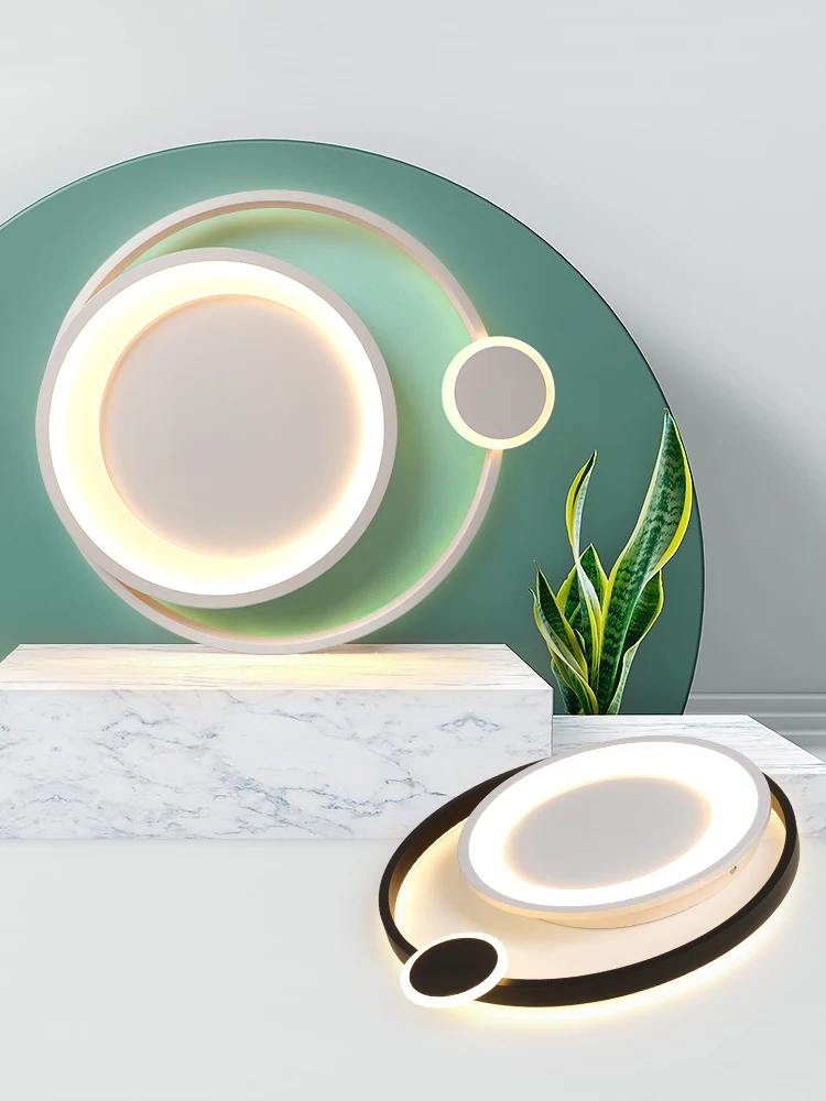 

Round Led Ceiling Light with Remote Control Acrylic Lamp Home Decoration Luminaire Ceiling for Bedroom Flush Mount Modern Metal