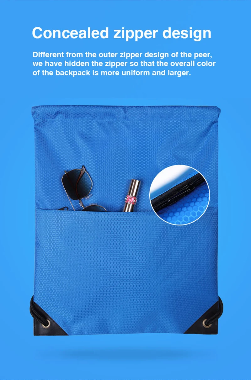 Zackpack спортивный рюкзак со шнуровкой логотип на заказ водонепроницаемый пакет карман на шнурке рюкзак с принтом на заказ