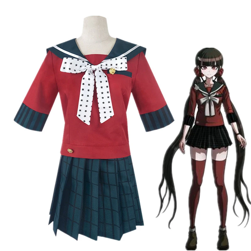 

Парик для косплея Danganronpa V3 Killing Harmony из аниме «Dangan Ronpa», школьная форма Маки харукава, верхняя юбка, женская одежда