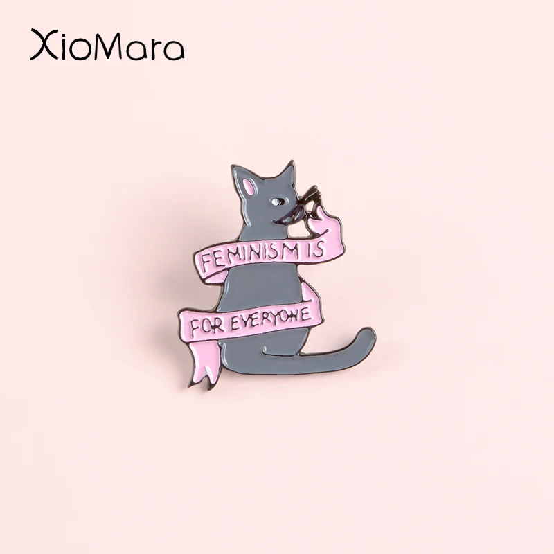 Эмалированная заколка для женщин и девушек в виде кошки|Броши| |