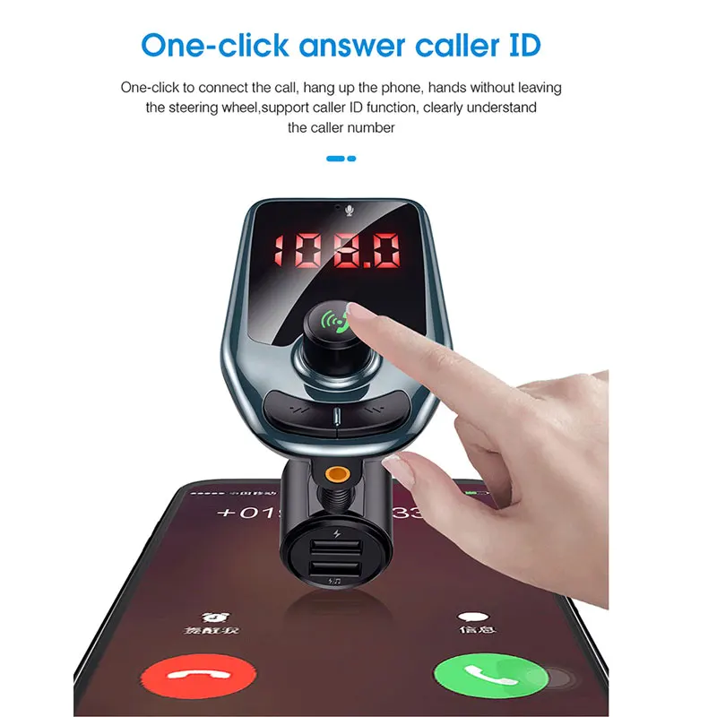 FM-трансмиттер аудио модулятор Bluetooth автомобильный комплект громкой связи 1 8