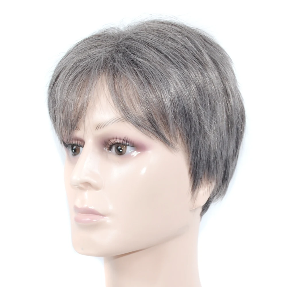 ZM Hair мужские короткие волосы средней длины парик серая отца белый дедушки| |