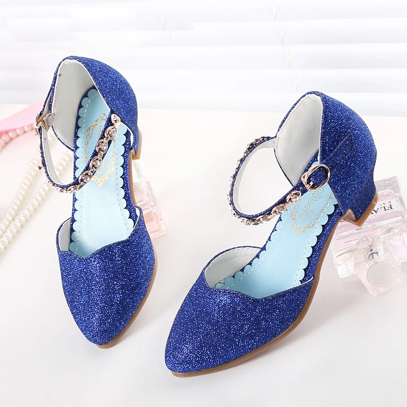 Детские босоножки принцессы Классическая вечерние для девочек туфли на высоком