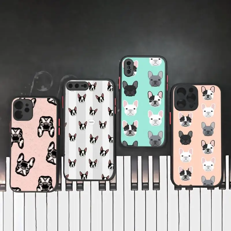 

Bitford dog lovely pet Phone Case Matte Transparent for iPhone 7 8 11 12 s mini pro X XS XR MAX Plus mobile bags