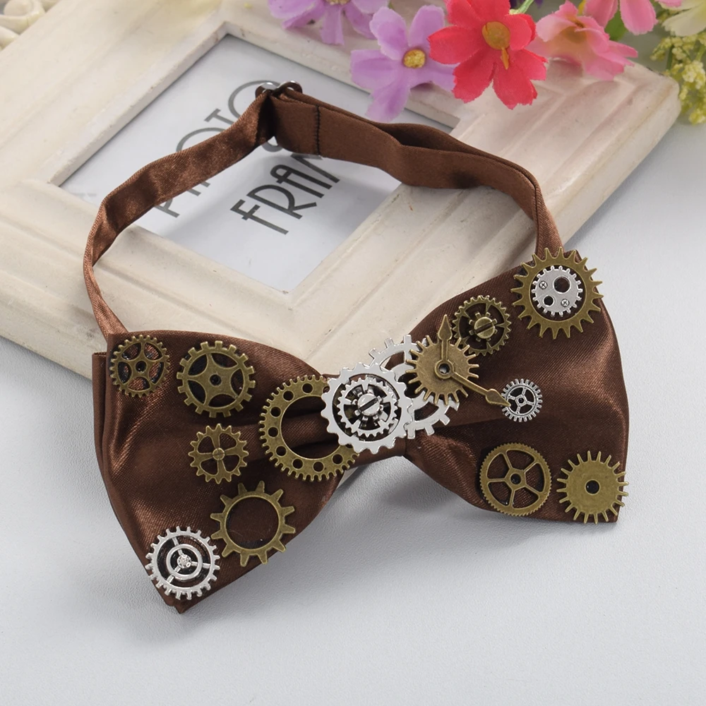 Галстук-бабочка унисекс в стиле стимпанк галстук готика панк Винтаж черный